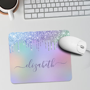 Rainbow Glitter Personlig Musmatta