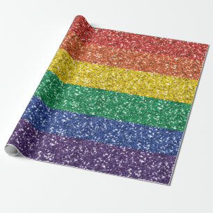 Rainbow Glitter Presentpapper