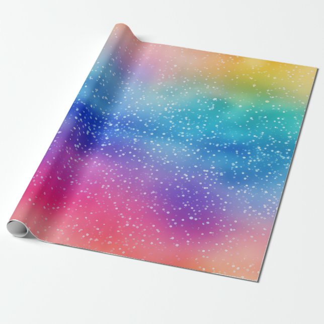 Rainbow Glitter Presentpapper (Utrullad)