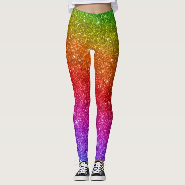 Rainbow Glitter Pride Leggings (Framsida)