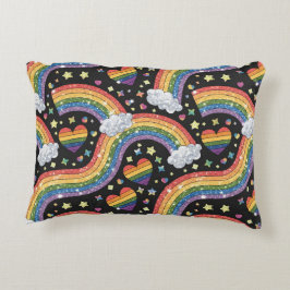 Rainbow Glitter Pride | Sparsam HBT-Q+ Prydnadskudde