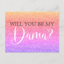 Rainbow Glitter Quinceanera Dama Frieri