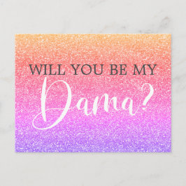 Rainbow Glitter Quinceanera Dama Frieri Inbjudan Vykort