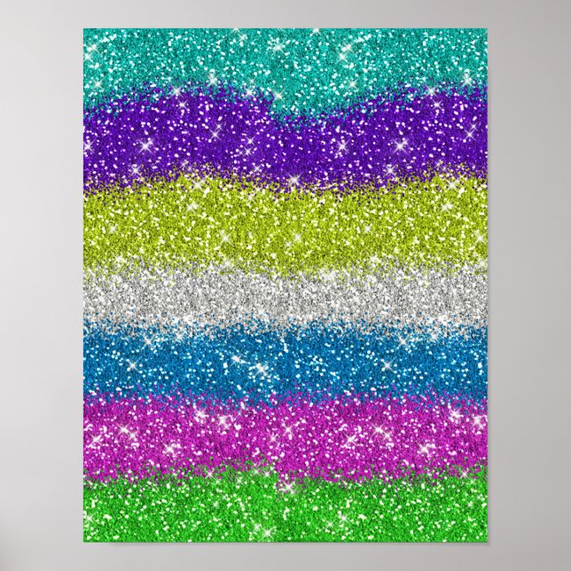 Rainbow Glitter Rand Poster (Framsidan)