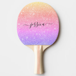 Rainbow glitter skript namn pingisracket