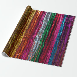 Rainbow Glitter Tinsel Strands PartyWrapping Paper Presentpapper