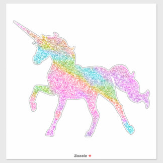 Rainbow Glitter Unicorn Klistermärken