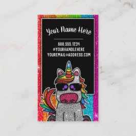 Rainbow Glitter Unicorn Professionell Social Media Visitkort
