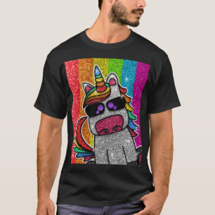 Rainbow Glitter Unicorn Sparkly LGBT Sparkles Cute T Shirt