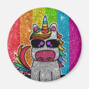 Rainbow Glitter Unicorn Sparkly LGBTQ Sparkles Magnet