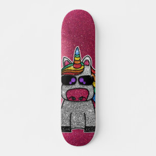 Rainbow Glitter Unicorn Sparkly Rosa Sparkles Sk8r Mini Skateboard Bräda 18,5 Cm