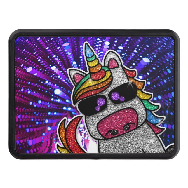 Rainbow Glitter Unicorn Sparkly Trippy Sparkles Dragkroksskydd (Framsidan)