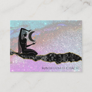*~* Rainbow Glitter Universe GODDESS Meditation Visitkort