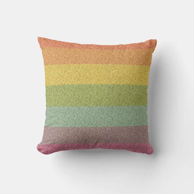 Rainbow Glitter Zebra tryck Metallic Cushion Kudde (Framsida)