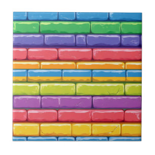 Rainbow Glossy Brick Mönster Kakelplatta