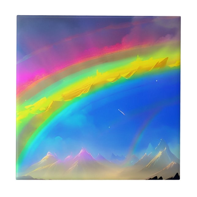 Rainbow Glow Himlar Kakelplatta (Framsidan)