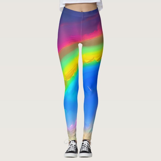 Rainbow Glow Himlar Leggings (Framsida)