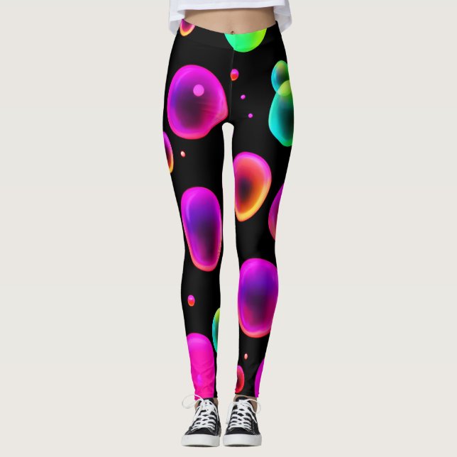 Rainbow Glowing Bubble Dream Leggings (Framsida)