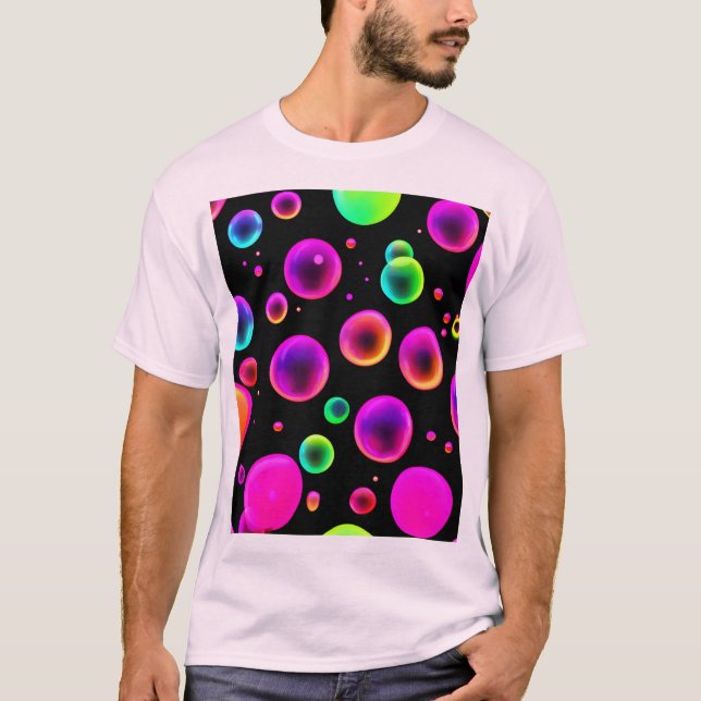 Rainbow Glowing Bubble Dream T Shirt (Framsida)