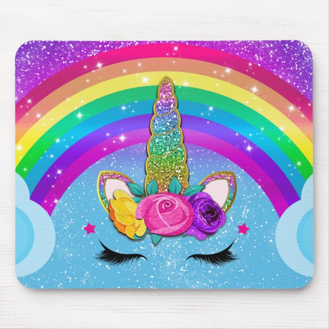 Rainbow Gnistra Glittery Unicorn Horn Musmatta (Framsidan)