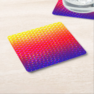 Rainbow Gnistra Mönster Underlägg Papper Kvadrat