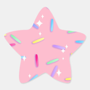 Rainbow Gnistra Star Sprinkles Stickes Stjärnformat Klistermärke