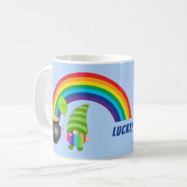 Rainbow Gnome Pot of Guld St patricks day Kaffemugg