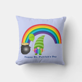 Rainbow Gnome Pot of Guld St patricks day Kudde