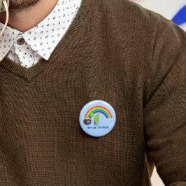 Rainbow Gnome Pot of Guld St patricks day Pin-Back Knapp