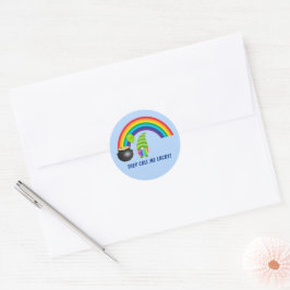 Rainbow Gnome Pot of Guld St patricks day Runt Klistermärke