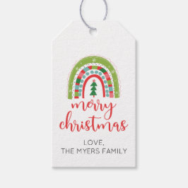 Rainbow God jul-presentens märkre Presentetikett