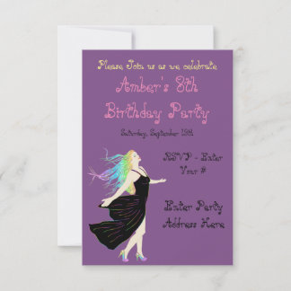 Rainbow Goddes Birthday Card Inbjudningar