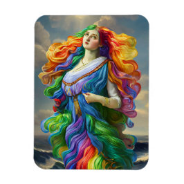 Rainbow Goddess digitala målning originalkonstverk Magnet