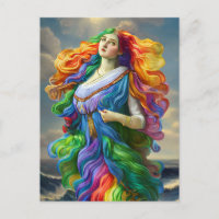 Rainbow Goddess digitala målning originalkonstverk