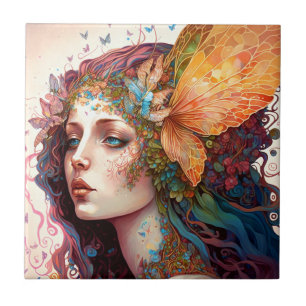 Rainbow Goddess Fantasy Art Kakelplatta