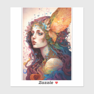 Rainbow Goddess Fantasy Art Klistermärken