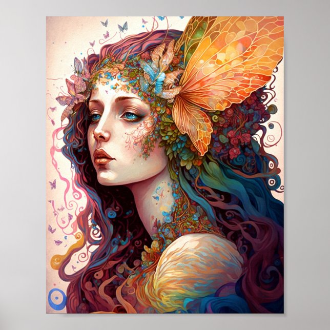 Rainbow Goddess Fantasy Art Poster (Framsidan)