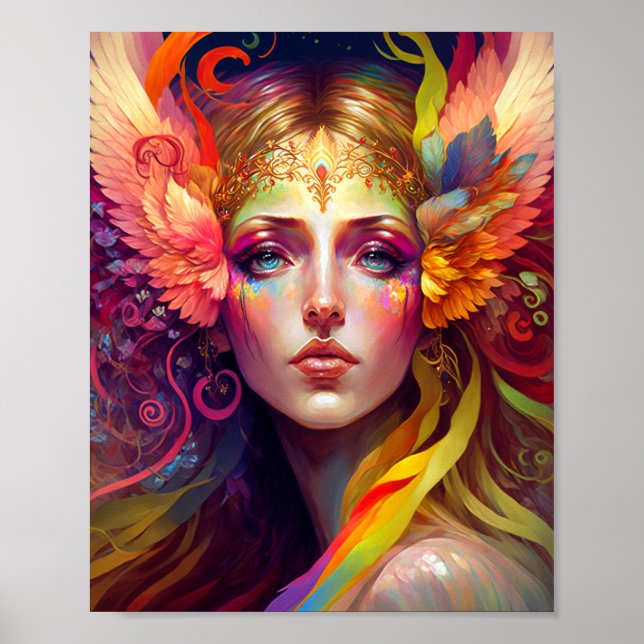 Rainbow Goddess Fantasy Art Poster (Framsidan)