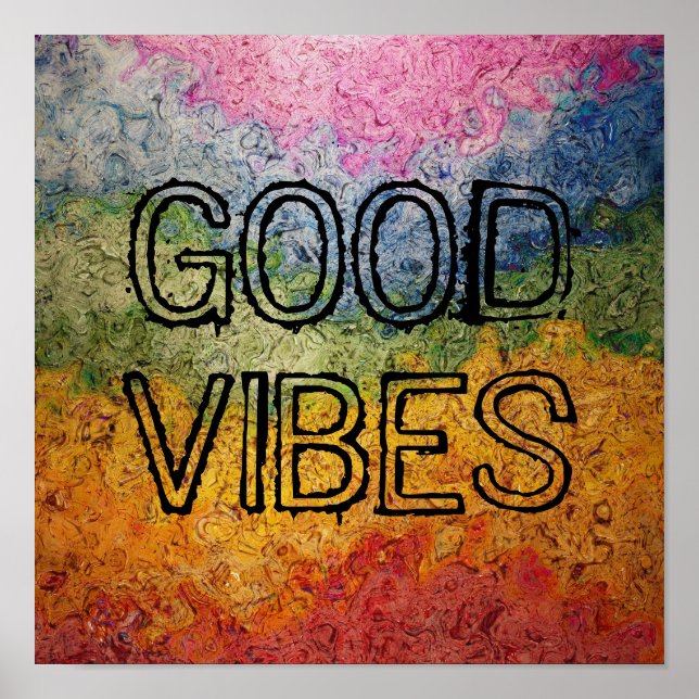 Rainbow Good Vibes Poster (Framsidan)
