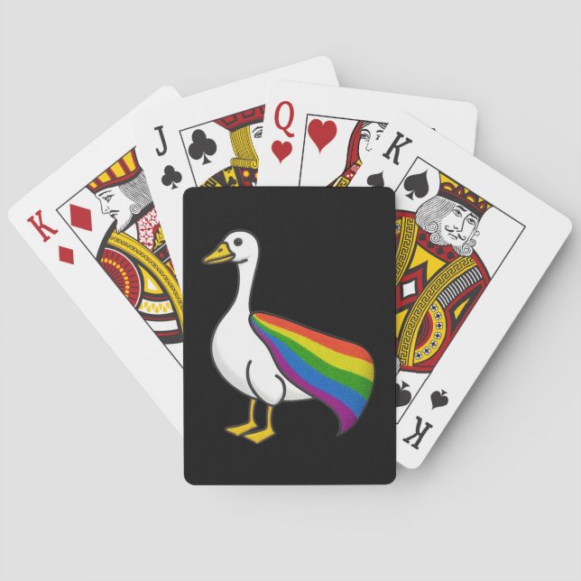 Rainbow Goose LGBTQ Pride Gay Transgender LGBTQ+ Casinokort (Baksidan)
