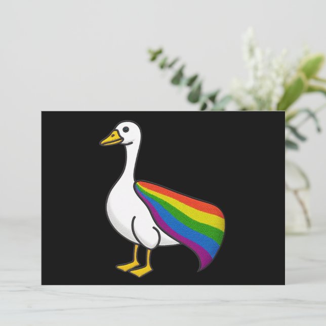 Rainbow Goose LGBTQ Pride Gay Transgender LGBTQ+ Inbjudningar (Stående Fram)