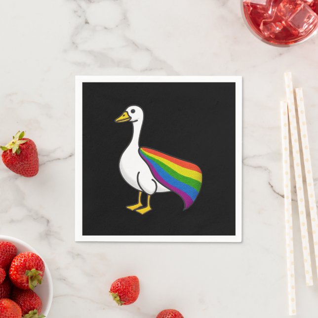 Rainbow Goose LGBTQ Pride Gay Transgender LGBTQ+ Pappersservett (Insitu)