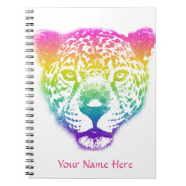 Rainbow Gradient Cheetah Ansikte Personlig Anteckningsbok