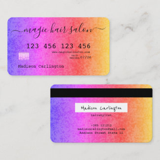 Rainbow gradient credit card style  visitkort