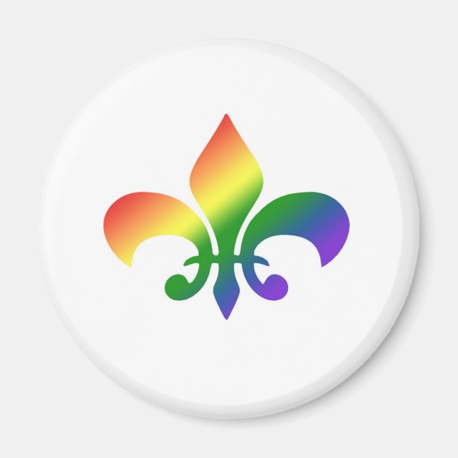 Rainbow Gradient Fleur de Lis Magnet (Framsidan)