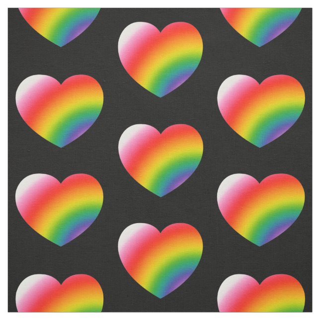 Rainbow Gradient Hearts Mönster Tyg (Provkarta)