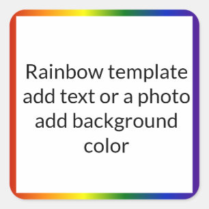Rainbow Gradient Ram Fyrkantigt Klistermärke