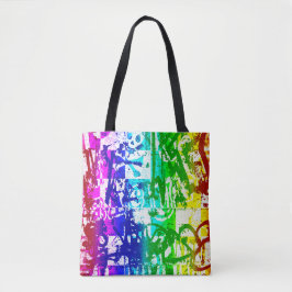 Rainbow Graffiti Tote Bag Tygkasse