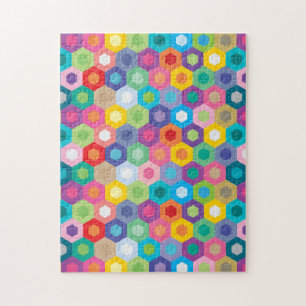 Rainbow Granny Honecomb Hexagon Mönster Pussel
