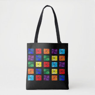 Rainbow Granny Square tote Tygkasse